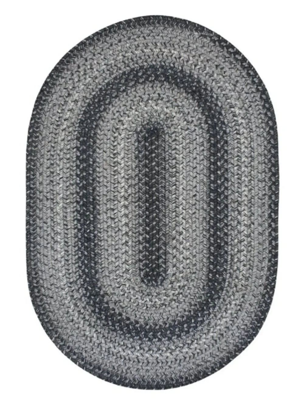 Gray Flint Hill Oval Braided Rug 20 x 30 by Homespice